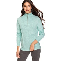 Quarter-Zip Marled-Knit Sweater