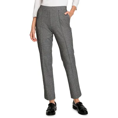 Classy Sport Lisa-Fit Straight-Leg Micro Houndstooth Pants