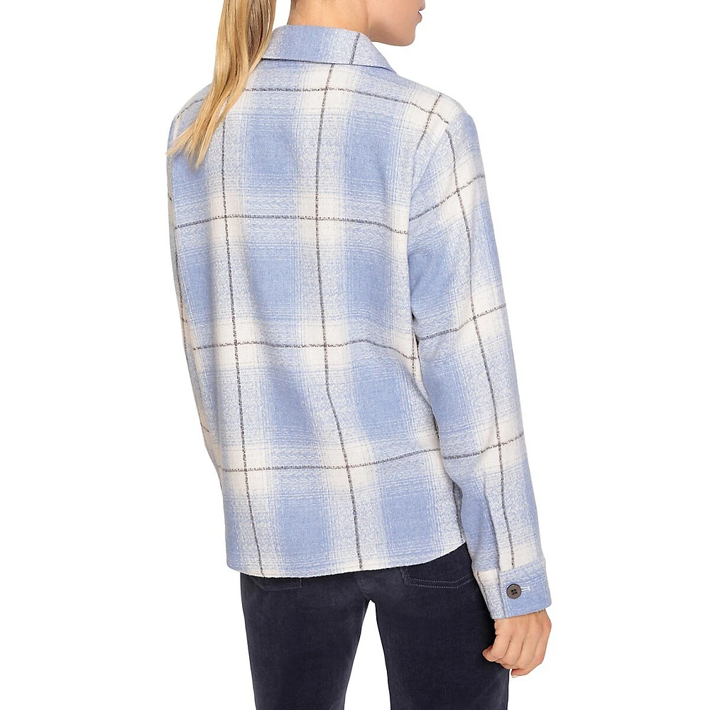 Classy Sport Wool-Blend Plaid Shacket