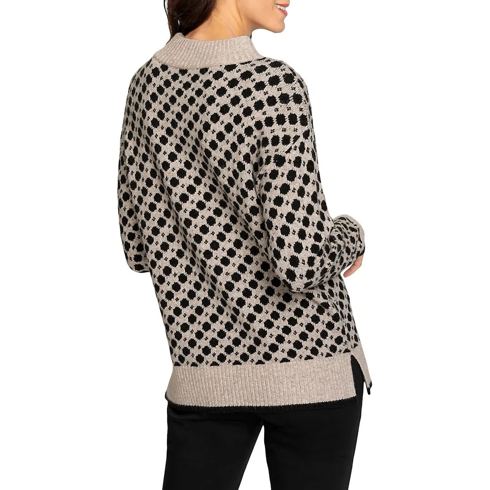 Funnelneck Dot Sweater