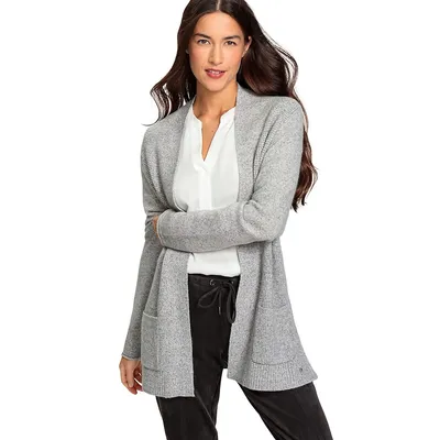 Open-Front Textured-Knit Cardigan