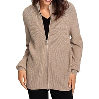 Neo Classics Wool-Blend Zip Cardigan