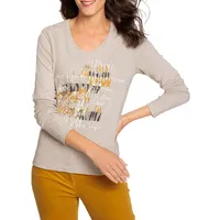 V-Neck Graphic Long-Sleeve T-Shirt