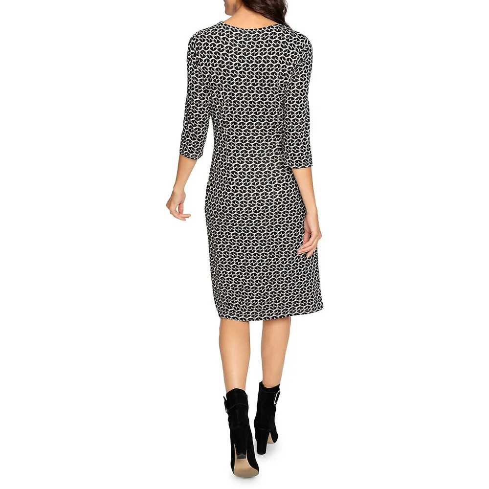 Geometric Motif Midi Dress