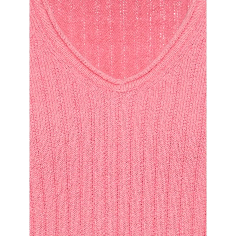 Smart Mode V-Neck Rib-Knit Sweater