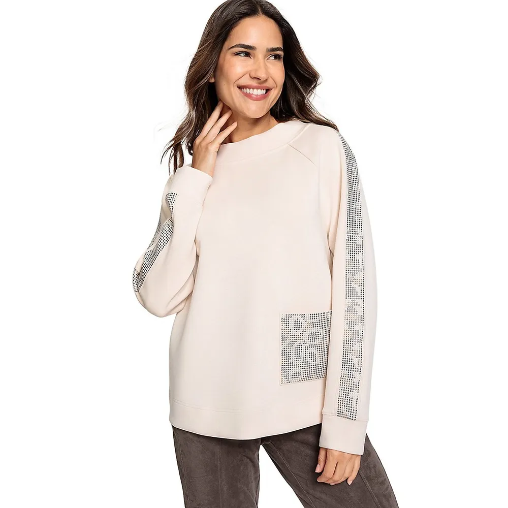 Smart Mode Studded Funnelneck Sweatshirt