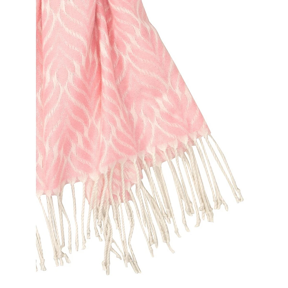 Smart Mode Icing-Print Fringed Scarf