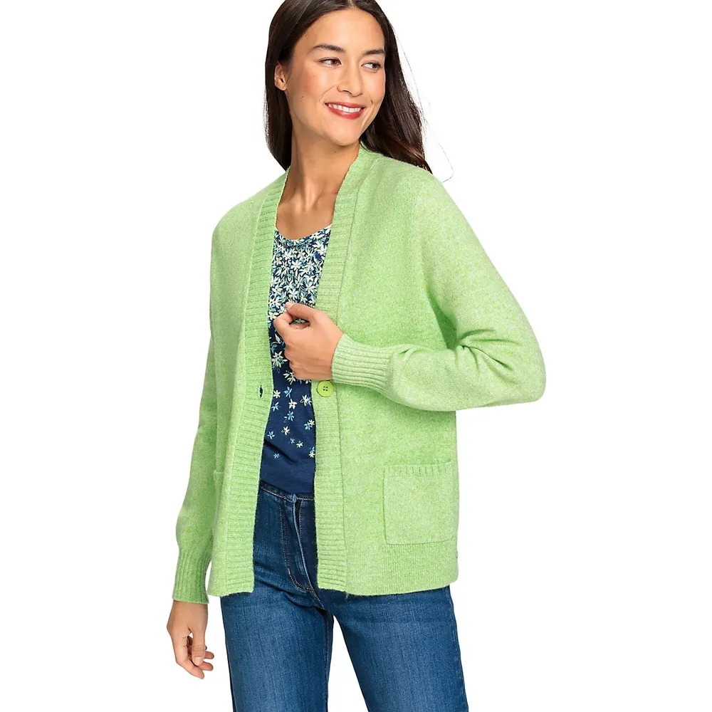 Green Zone Mélange V-Neck Cardigan