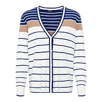 V-Neck Stripe Cardigan