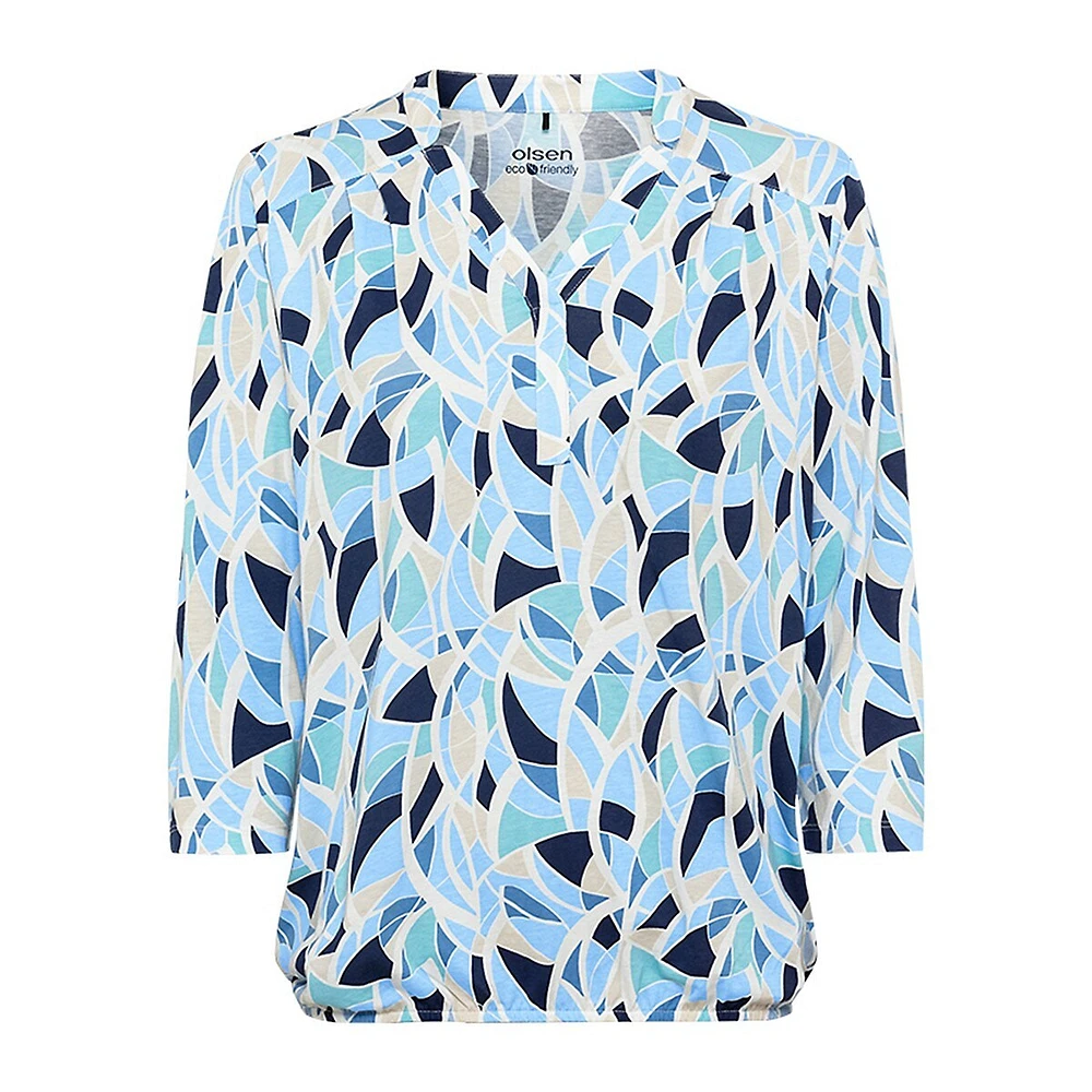 Cotton & Tencel Modal Printed Tunic Blouse