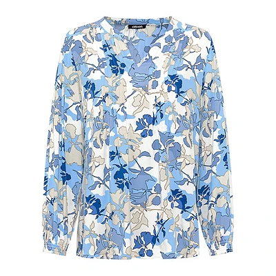 Abstract Floral Tunic Blouse