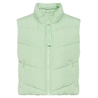 Quilted Cropped Outdoor Vest With REPREVE