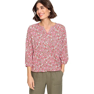 Clara-Fit Floral Tunic Blouse