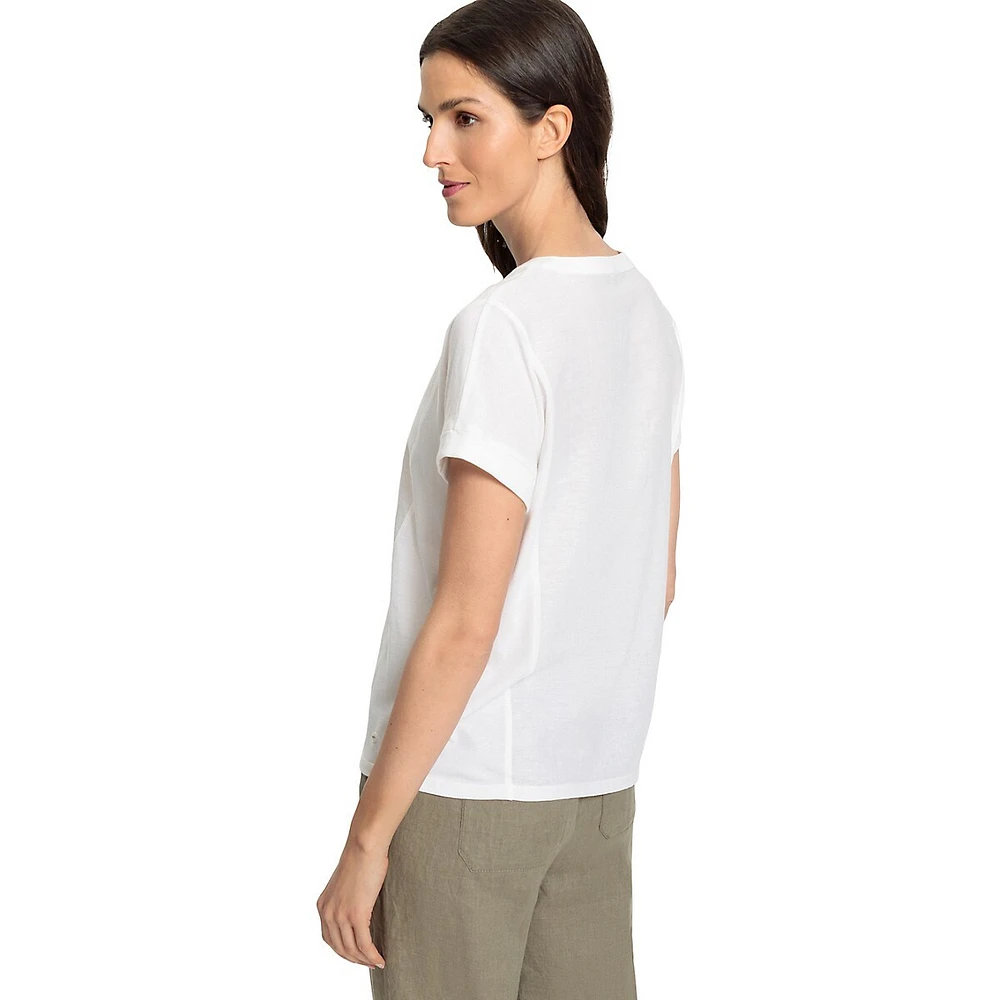 Cosima-Fit Mixed-Media Tunic T-Shirt