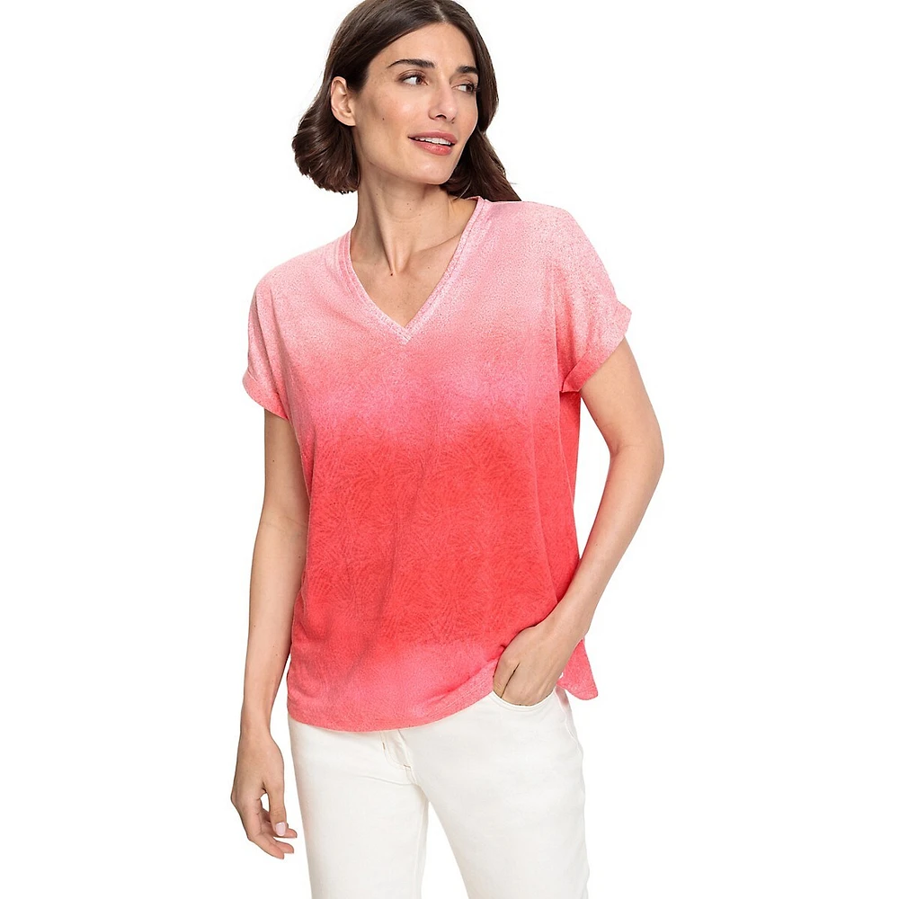 Cosima-Fit Ombré Burnout T-Shirt