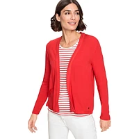 Hannah-Fit Fine-Gauge Open-Front Cardigan