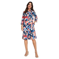 Fresh Mode Floral-Print Shift Shirtdress