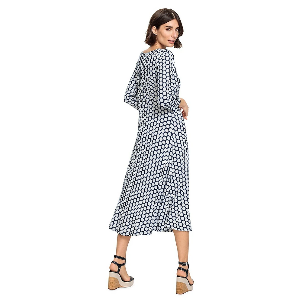 Dotted Knot A-Line Midi Dress