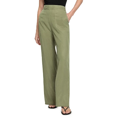 Anna Fit Wide-Leg Pull-On Pants