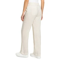 Anna-Fit Linen Wide-Leg Pull-On Pants