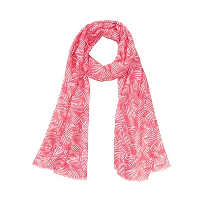 Two-Tone Abstract-Print Viscose Scarf
