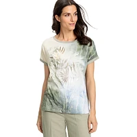 Loose-Fit Tropic Glam Mixed-Media T-Shirt