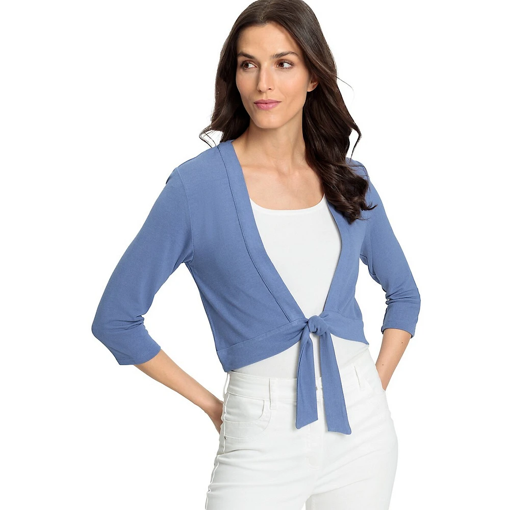 Tie-Waist Cropped Cardigan