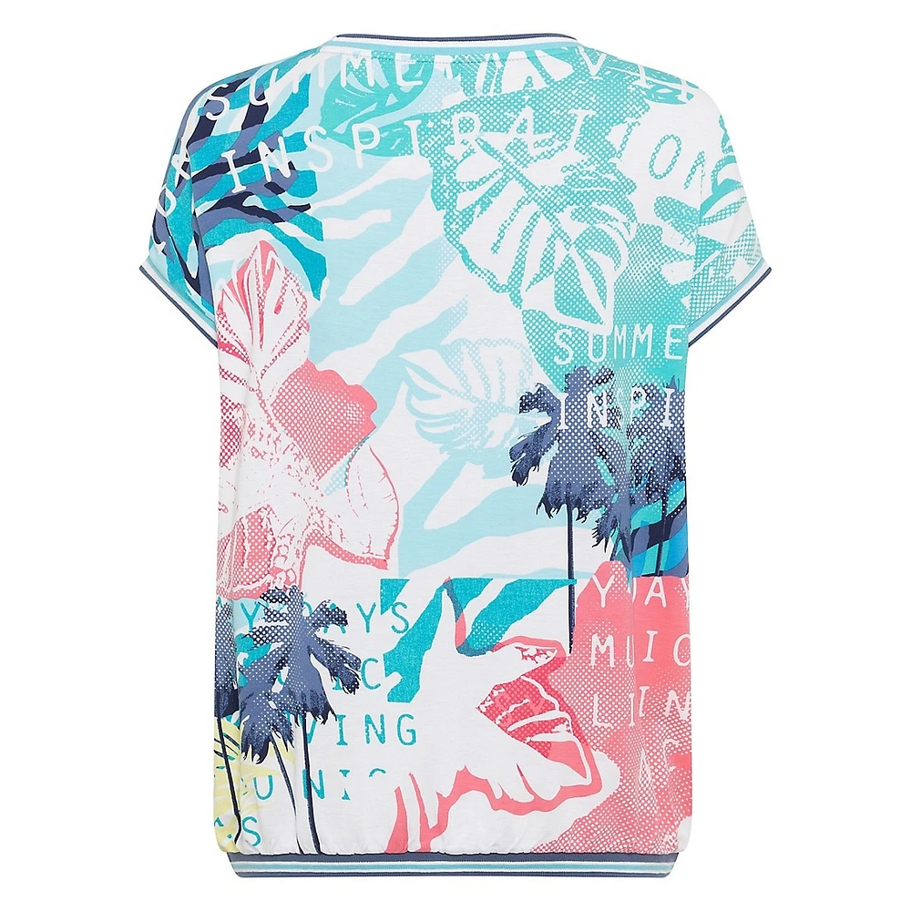 Tropical-Print T-Shirt