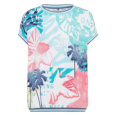 Tropical-Print T-Shirt