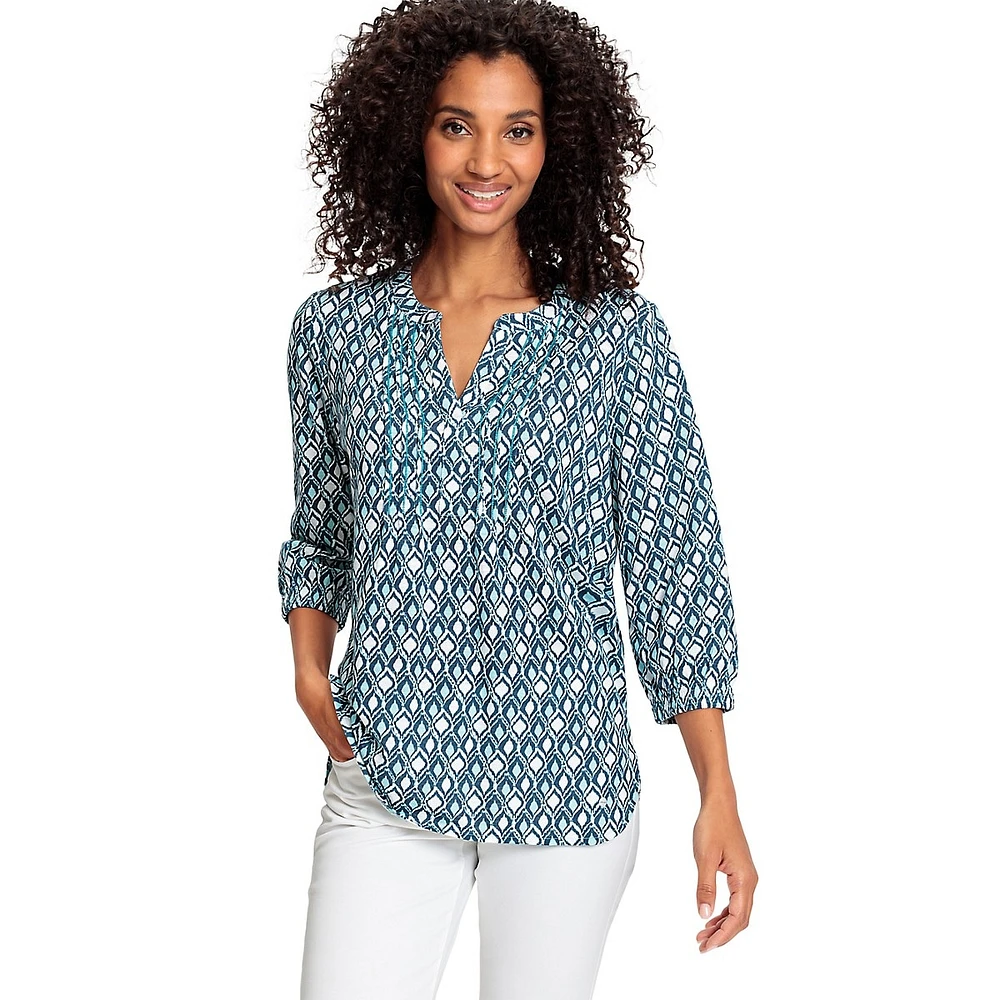 Ikat-Print Tunic Shirt