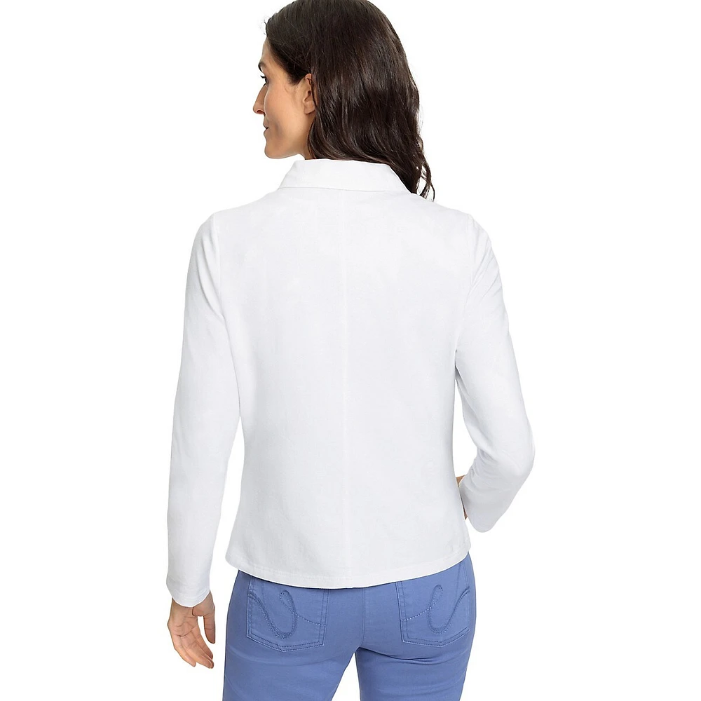 Slim-Fit Cotton & Linen Mixed-Media Jacket