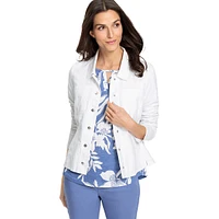 Slim-Fit Cotton & Linen Mixed-Media Jacket