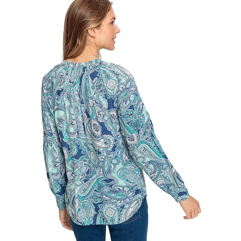 Blouse de style tunique à imprimé cachemire