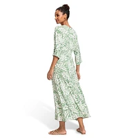 Palm-Print Midi Dress