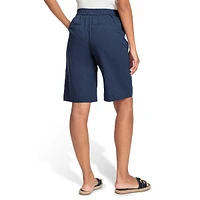 Linen-Cotton Straight-Leg Shorts