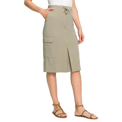 Drawstring Midi Cargo Skirt