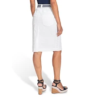 Stretch Twill Pull-On Pencil Skirt