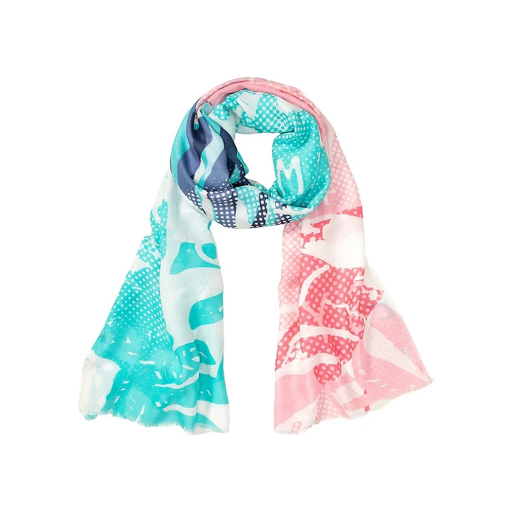 Mixed-Print Scarf