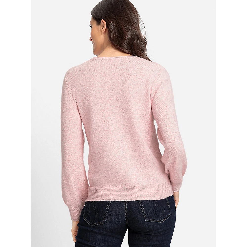 Mélange Soft-Knit Roundneck Sweater