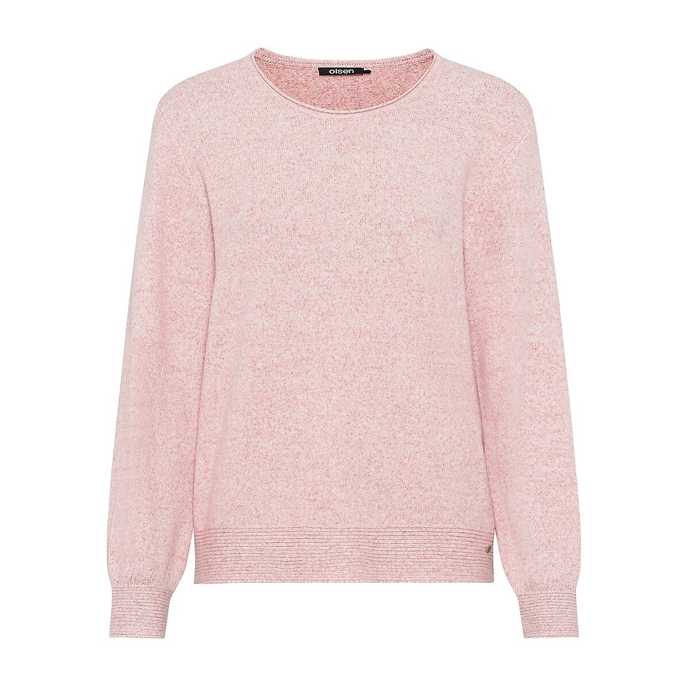 Mélange Soft-Knit Roundneck Sweater