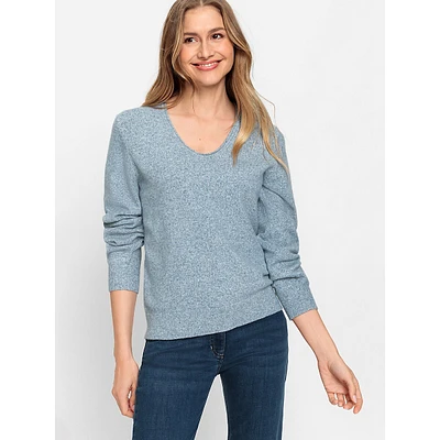 Scoopneck Soft Marled-Knit Sweater