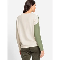 Asymmetric-Graphic Boatneck Sweater