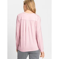 Long-Sleeve V-Neck Flowy T-Shirt