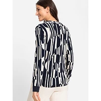 Geo-Print Long-Sleeve Top