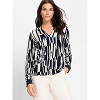 Geo-Print Long-Sleeve Top