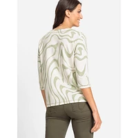 Floral Placement-Print Swirl-Print Jersey Top