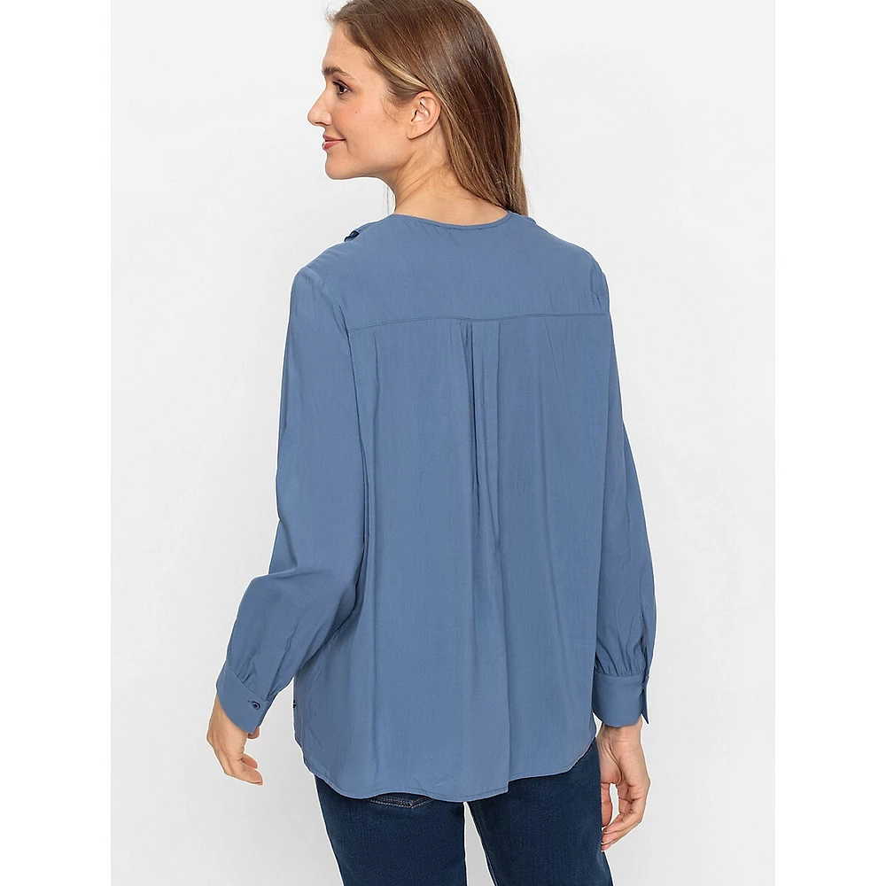 Ruffled Tie-Neck Blouse