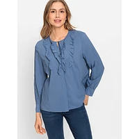 Ruffled Tie-Neck Blouse