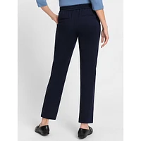 Stretch-Jersey Pull-On Straight-Leg Cropped Pants