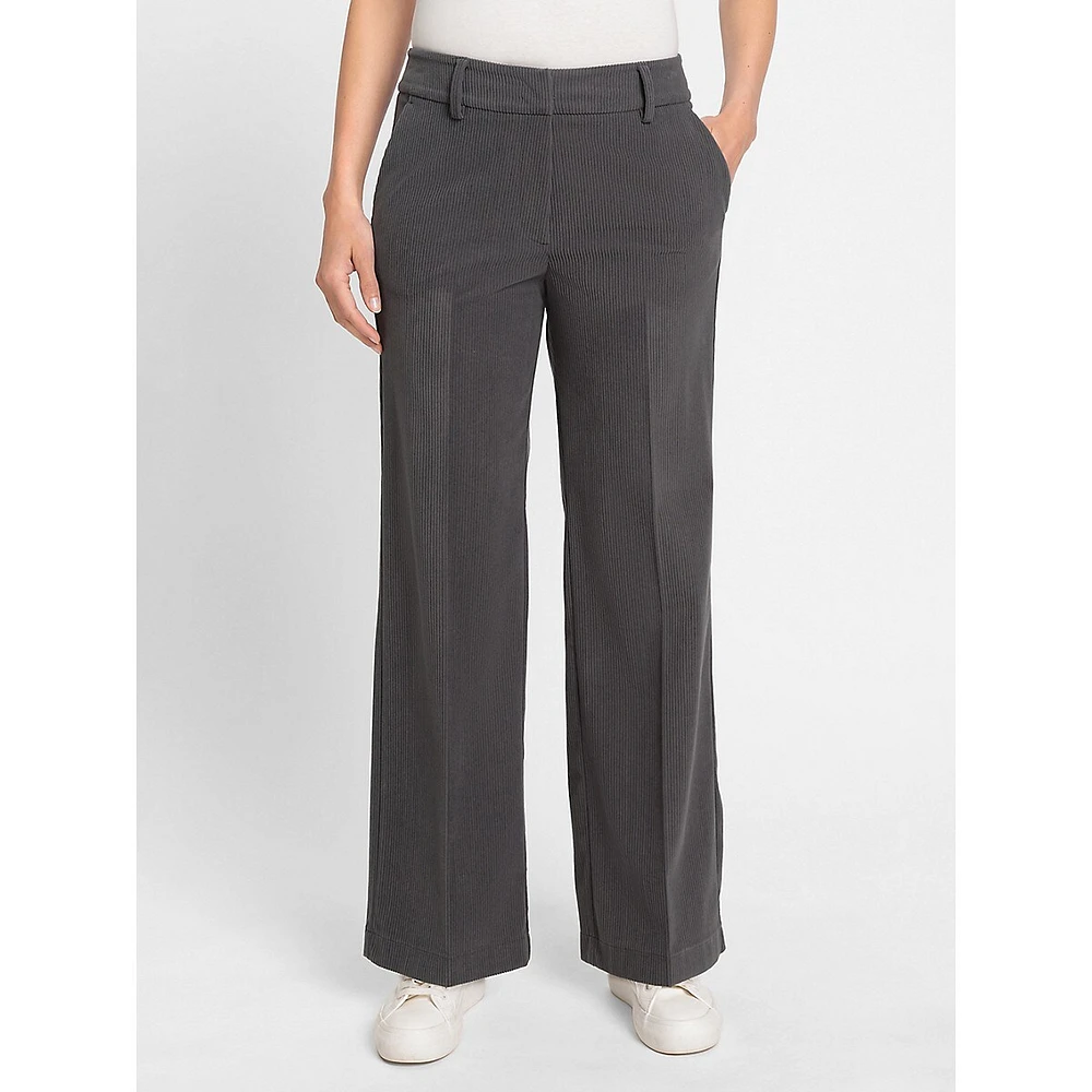 Anna Fit Wide-Leg Corduroy Pants